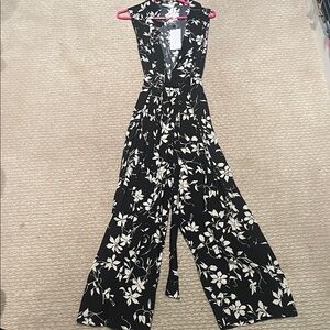Lush Monochrome Floral Jumpsuit